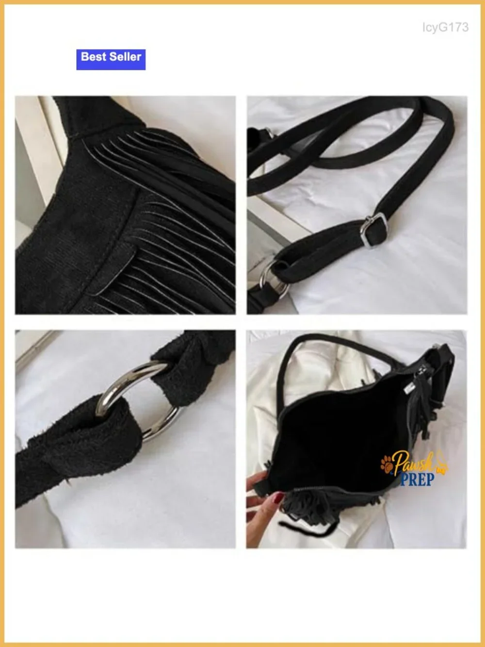 Women Vegan Suede Fringe Crossbody Hobo Bag Tassel Shoulder Purse Boho